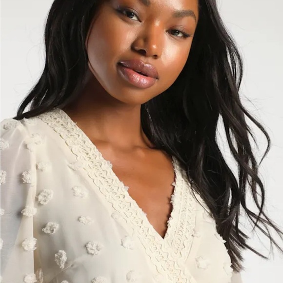 Lulu's Cream Textured Mini Dress - Picture 3 of 11